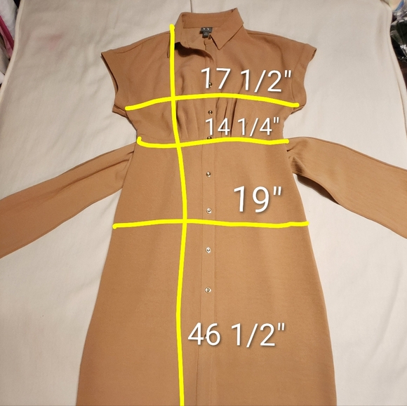 Worthington Tie Waist Midi Utility Shirt Dress Tan X Small - Picture 10 of 10